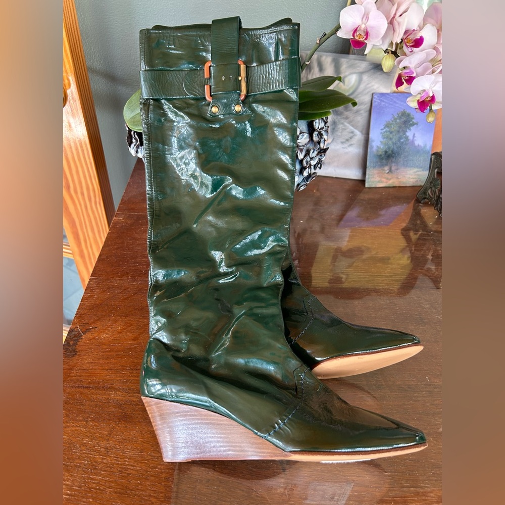Chloe EU 40 Green Patent Boots